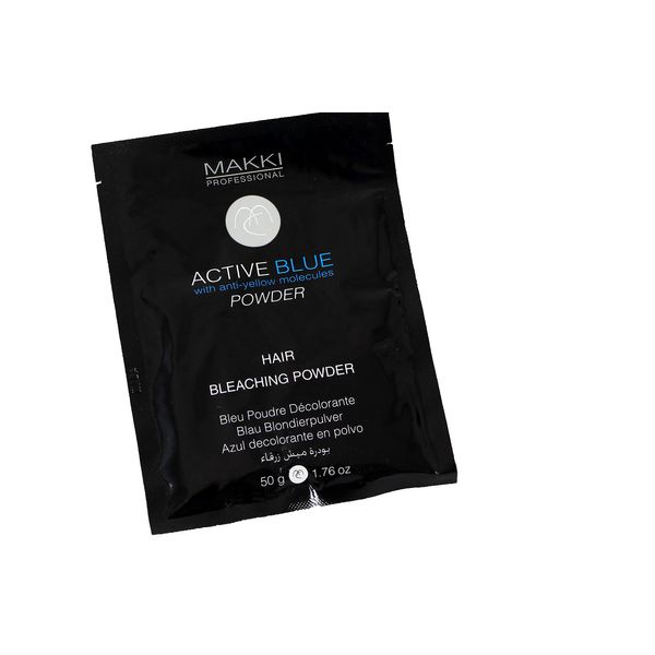 Active Blue Hair Bleach Bleaching Powder with ANTI YELLOW molecules 50g Powerful up to 5 level lift Hair Lightening