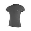 O'Neill Wetsuits Womens Basic Skins Upf 30 + Short Sleeve Sun Shirt, Graphite, X-Large