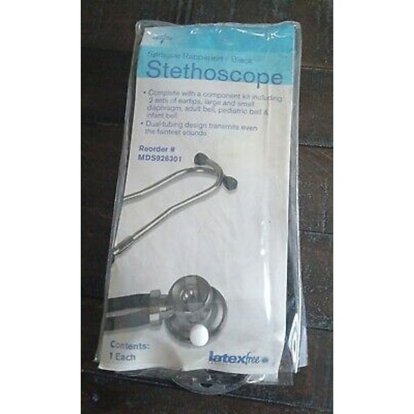 Sprague Rappaport Medical Stethoscope Black Dual Head Adult Pediatric MDD926301