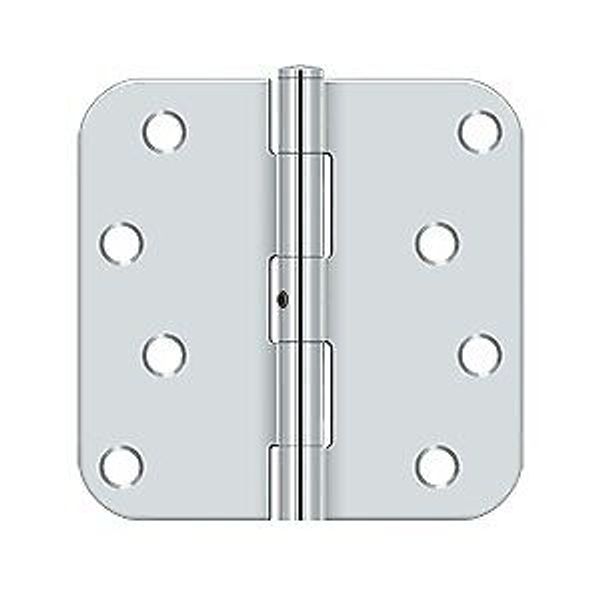 Deltana S44R5N26 4x5/8 Plain Bearing Mortise Door Hinge Polished Chrome Pack