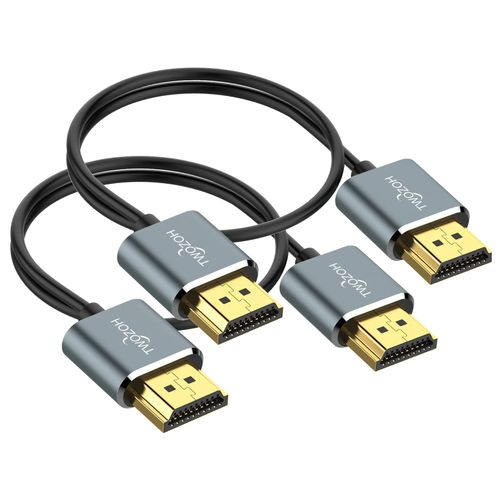 Twozoh Flexible & Slim HDMI Cable, 0.5M 2-Pack Ultra Thin HDMI Cord High Speed 4K@60Hz, 18gbps, 2160P/1080P