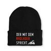 Statement Beanie Hat Winter Hat with Saying, black