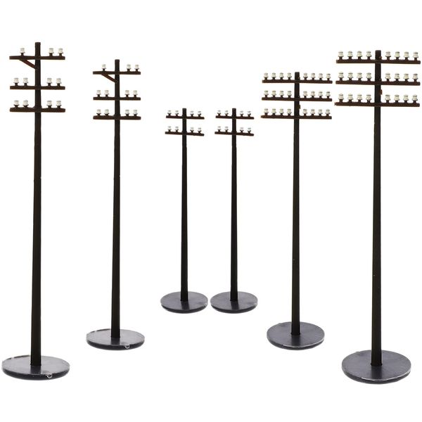 Hobby Train Sets 6pcs Telephone Pole Model Train Accessories 1: 87 Electric Utility Pole Model Early Education Playset Sand Table Decor for Scale Locomotive