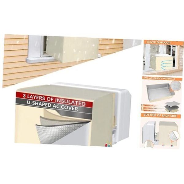 Outdoor Window Air Conditioner Cover for Midea U-Shaped Air Conditioner Beige