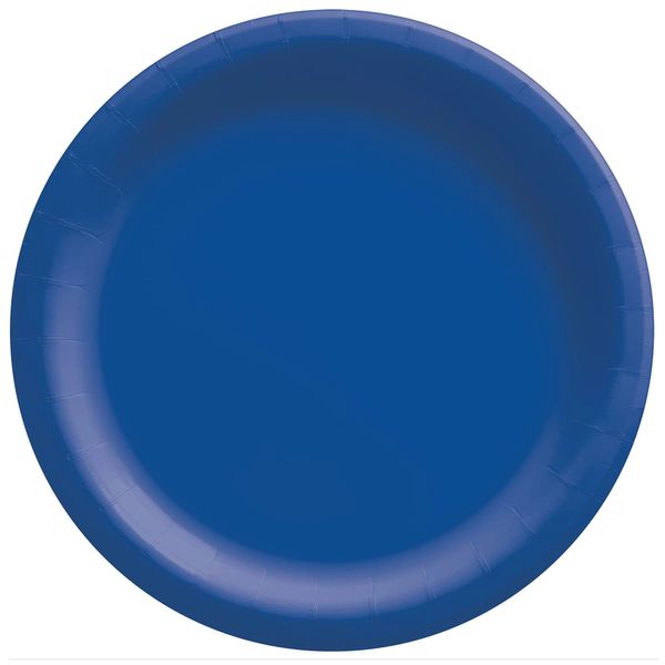 Bright Royal Blue Round Paper Plates - 10" (20 Pc) - Perfect for Parties, Picnics, & Everyday Meals