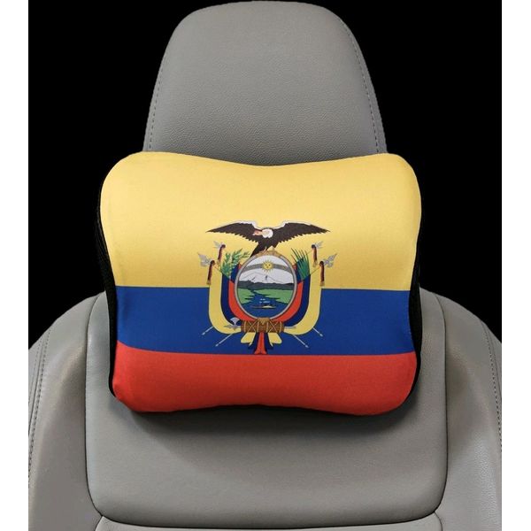 Ecuador Flag Headrest Neck Support Pillow with Memory Foam (2 Pack)
