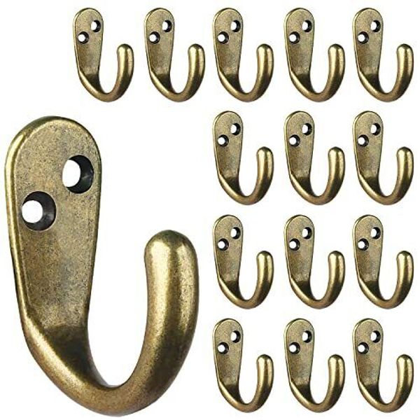 15PCS Coat Hooks Wall Mounted Single Prong Robe Hook for Hanging Towel Hooks