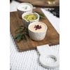 Mud Pie Stoneware Ramekin Set, Cream, ramekin 2" x 3" dia | spoon 4 1/2"