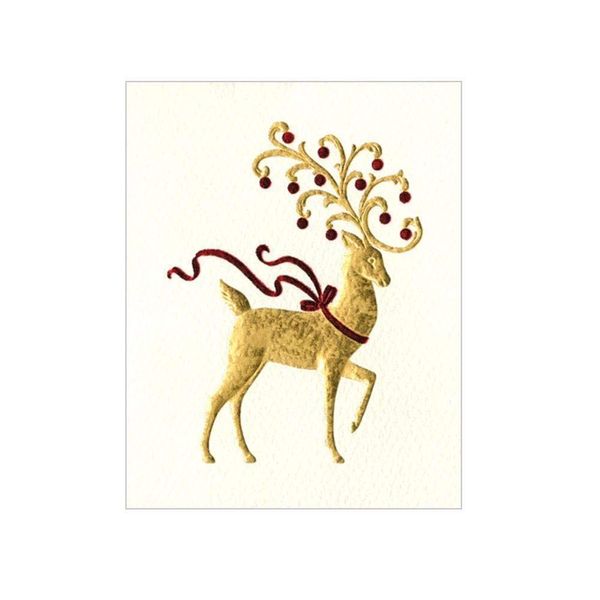 Caspari Reindeer Gift Enclosure Cards, 12 with Envelopes