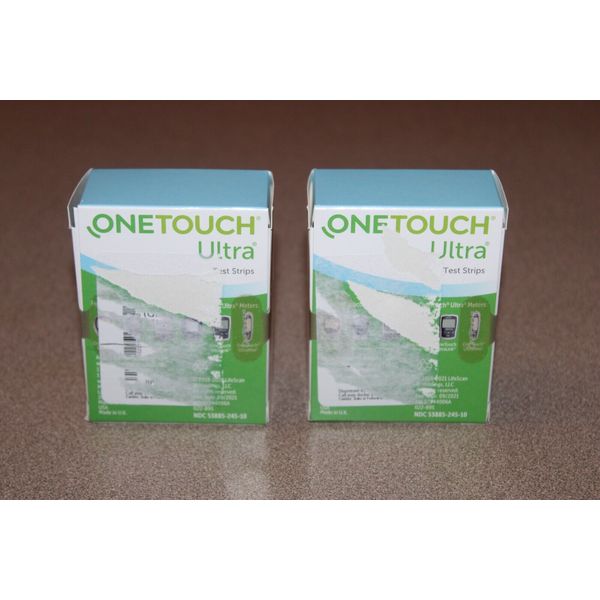 200 One Touch Ultra Diabetic Test Strips 2 100 Ct. Retail Boxes EXP 08/2023