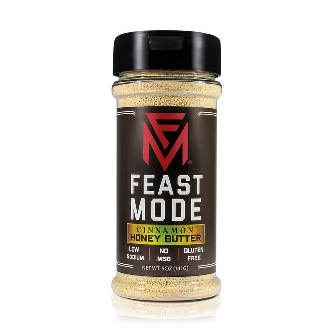 Feast Mode Flavors | Cinnamon Honey Butter Seasoning | Low Sodium No MSG Gluten Free | All Natural Meal Prep Flavoring, Sweet Topper for Breakfast Oatmeal Popcorn Ice Cream Dessert Spice Blend Powder