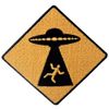 Caution UFO Appear Patch Embroidered Badge Iron On Sew On Emblem