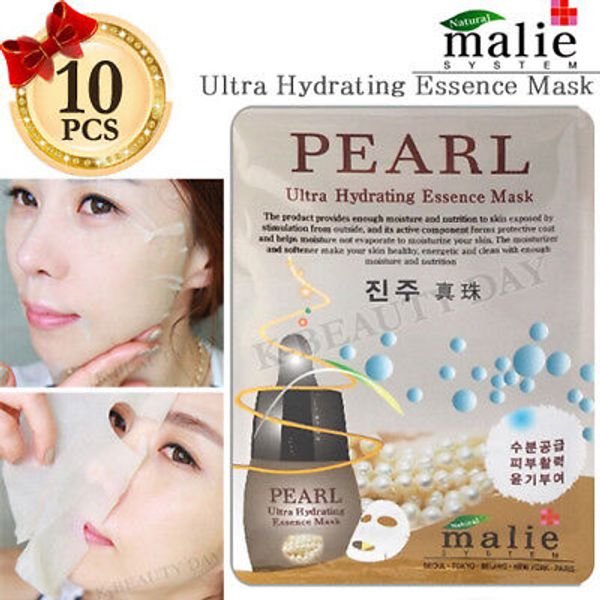 Facial Mask Sheet Pearl 10pcs / Ultra Hydrating Essence Moisture Mask Sheet