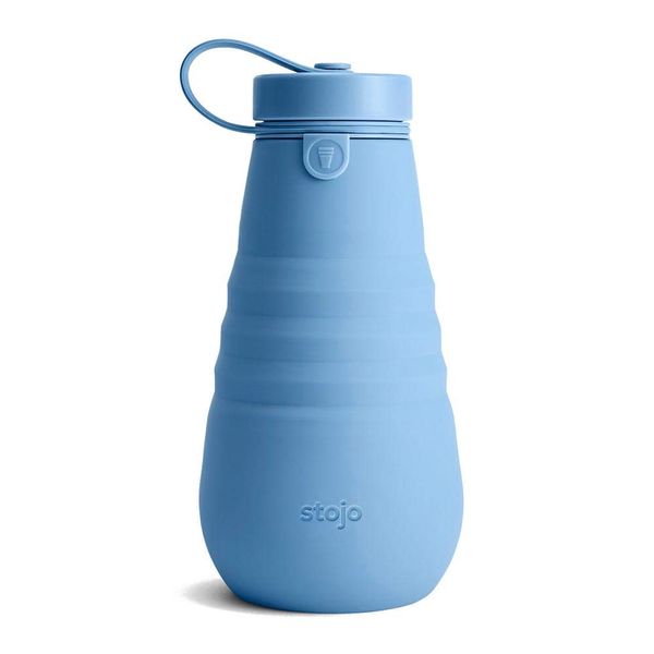 STOJO Collapsible Bottle, Reusable & Leak Proof Travel Water Bottle, 20oz/592ml (STEEL)