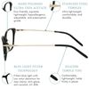 Umizato Blue Light Glasses Unisex Eiko Blocking Computer Acetate Black NEW