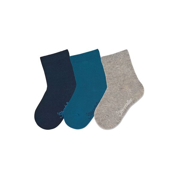Sterntaler Baby Jungen Baby Socken Söckchen 3er-Pack Uni Strümpfe - Socken Baby, Babysöckchen, Babysocken - uni Farben - marine, 18