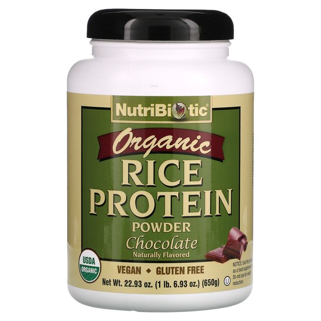 NutriBiotic Organic Raw Rice Protein Chocolate 6 9 oz 650 g Egg-Free,