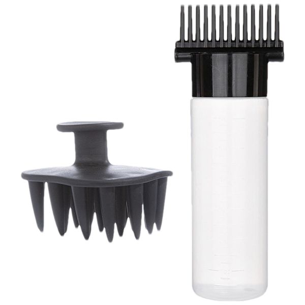 Root Applicator Bottle - 180ml Comb Applicator Bottle for Oiling,Scalp Massager Included, Hair Oil Dispenser Bottle, Scalp Bottle Applicator for Hair Styling