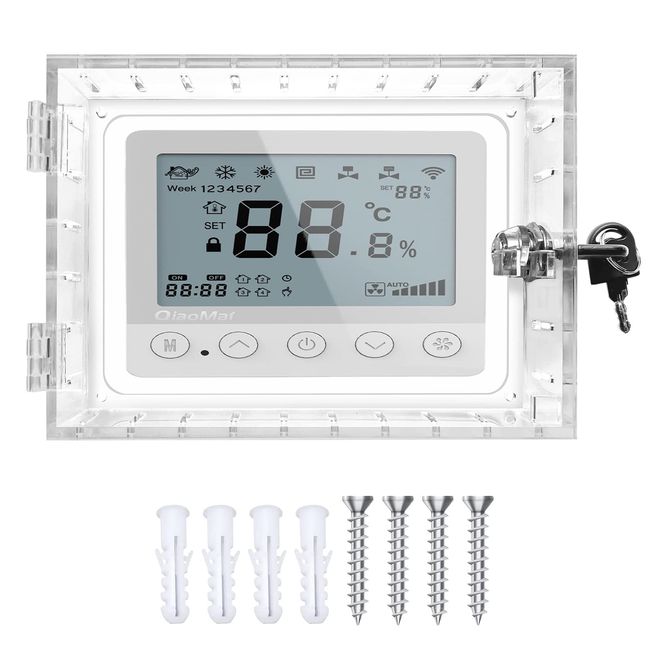 Young Dance Universal Thermostat Lock Box with Key,Clear Large Thermostat Guard for Thermostat on Wall,Thermostat Guard,Thermostat Cover Fits Thermostats 6.5" H x 4.72" W x 1.97" D or Smaller (1 Set)