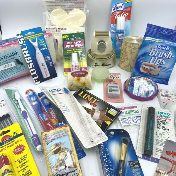 Junk Drawer Lot Health Beauty Vanity Medicine Cabinet Dental Personal Care SH