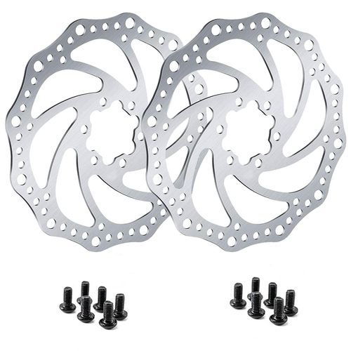 Newgoal 140 mm, 2 pieces bicycle brake discs with 12 screws, mountain bike brake disc, suitable for most bicycles, road bikes, mountain bikes