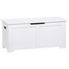 39.4'' Flip-Top Toy Box Storage Chest with 2 Safty Hinges Bed End Bench White