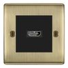 BG Nexus Antique Brass 1 Gang HDMI Socket Black Insert
