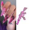 Title: Punk Style Pink Gun Nail Charms 10PCS - 3D Metal Decoration with Crystal Rhinestones for Acrylic Nails