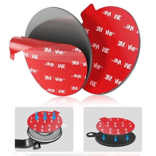 volport 3M VHB Adhesive Pads Heat Resistant Double-Sided Extra Strong 70 mm Round for Dashboard Windscreen Suction Cup Mobile Phone Holder Car Dashcam GPS Gopro Pack of 2