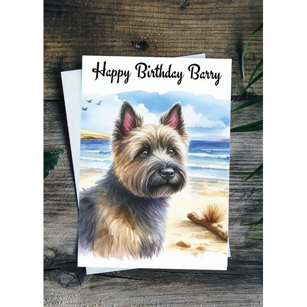 Cairn Terrier Birthday Card, Personalised Pet Dog Mum Mummy Nanny Aunt Friend