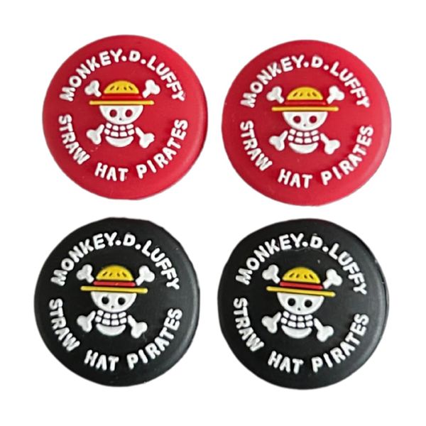 Kool Millennials Red and Black Pirate Thumb Grip Stick Caps Cover for PS4, PS5, XBOX Controller