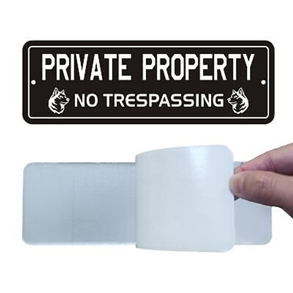 No Trespassing Signs Private Property, (2 Pack) Self-adhesive Aluminum Signs ...