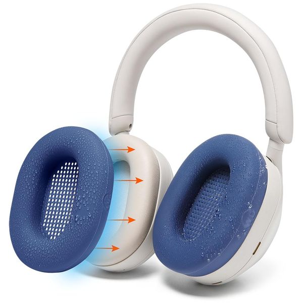 WC SweatZ XM5 - Patented Protective Headphone Ear Covers for Sony WH1000XM5 by WC | Only Compatible with Sony XM5 Over Ear Headphones | Sweatproof & Easily Washable | Blue