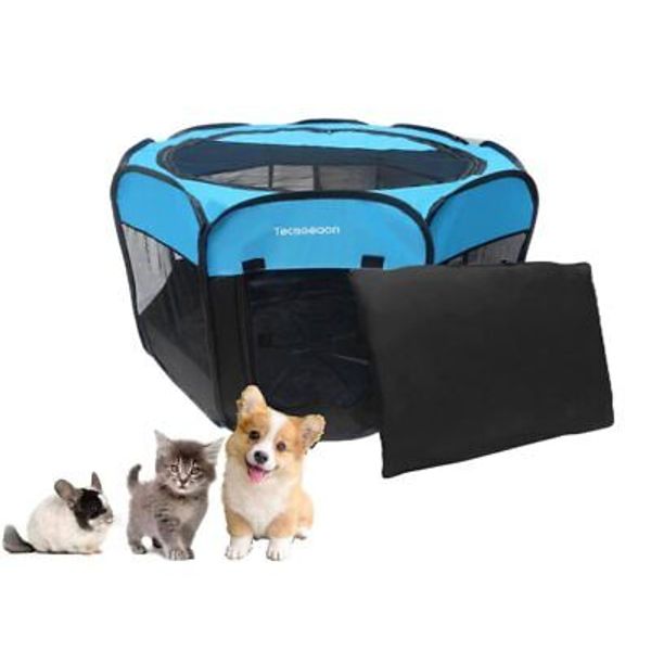 Portable Foldable Pet Playpen Exercise Pen Kennel Tent Carrying Case Indoor O...