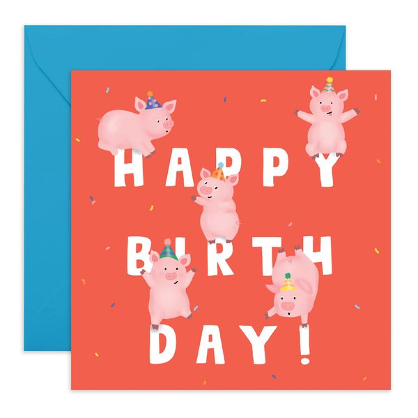 Central 23 Girls Birthday Card - Farm Animals Birthday Cards for Boys - Happy Birthday Letter Pigs - Comes With Fun Letters - Made in the UK Recyclable