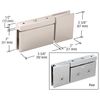 Satin Nickel Top or Bottom Mount Cardiff Pivot Hinge with Attached U-Clamp
