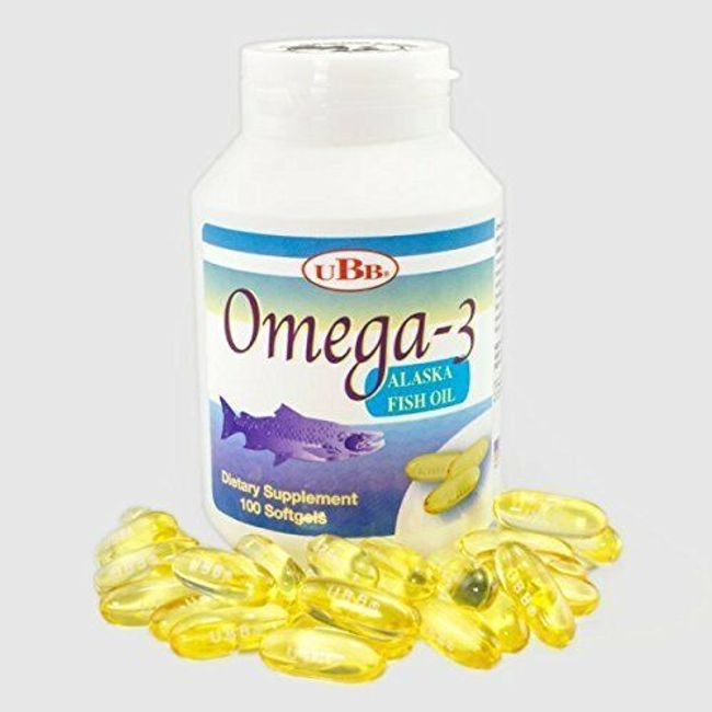 UBB Omega 3 Alaska Fish Oil Dietary Supplements - 100 Softgels - New & Sealed