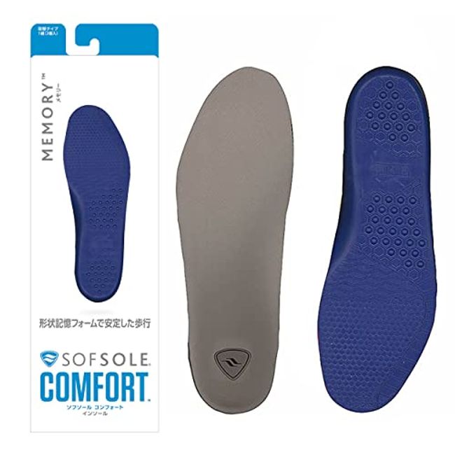 SOFSOLE 16126 Insoles, Memory, Shock Absorption, Foot Memory Insole, Replacement Type, Unisex, Size L (Shoe Size: 10.4 - 10.8 inches (26.5 - 27.5 cm), Walking, Daily Life