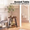Small round Side Table, 2-Tier Mid Century Modern Side Table, round End Table Sm