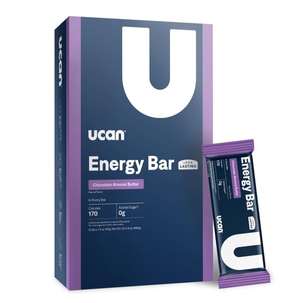 UCAN Energy Bars | Low Sugar, Low Calories | Gut Friendly, Caffeine-Free, Vegan, Non-GMO, No Soy, Keto Friendly | Running, Cycling, Fitness, Pre & Post Workout | Chocolate Almond Butter 12 Count