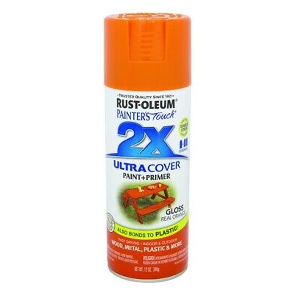 Rust-Oleum 249095 Gloss Real Orange Oil-Based Spray Paint 12 oz. (Pack of 6)