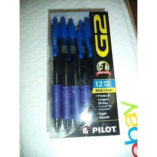 Pilot G2 Retractable Premium Gel Ink Roller Ball Pens, 1.0 Bold, Blue, 12 Count