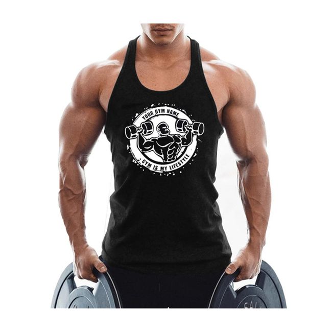 WAZZAP Herren Tank Top Ärmelloser Muskelshirt Stringer Gym Bodybuilding Training Fitness Sport Achselshirts T-Shirt