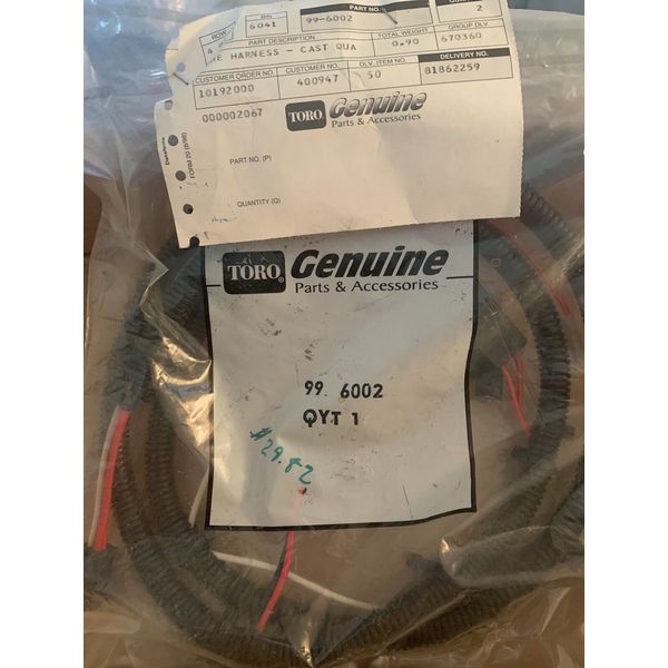 TORO GENUINE WIRE HARNESS 99-6002 SEALED OEM PART