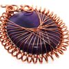 Amethyst Gemstone Copper Spirograph Wire Wrapped Pendant