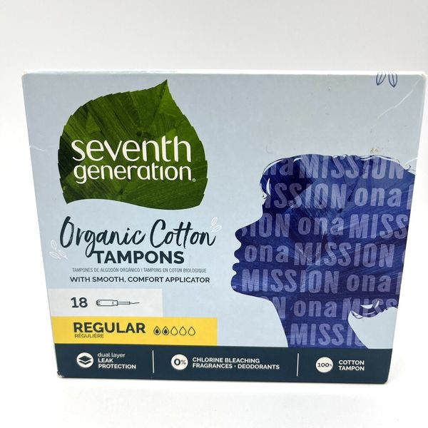 (1) Seventh Generation Organic Cotton Tampons Regular, 18 Ct