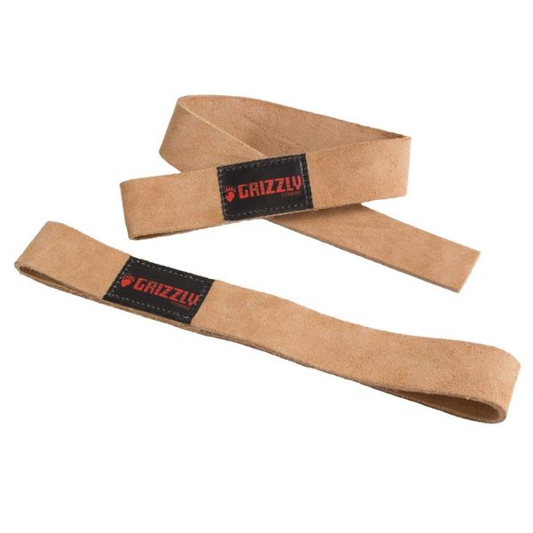 Grizzly Fitness 1.5" Premium Genuine Leather Lifting Wrist Straps for Men and Women | Sold in Pairs | One Size | Used by Pros to increase Grip Strength and Reduce Slipping | 1.5” Wide x 20.5" Long