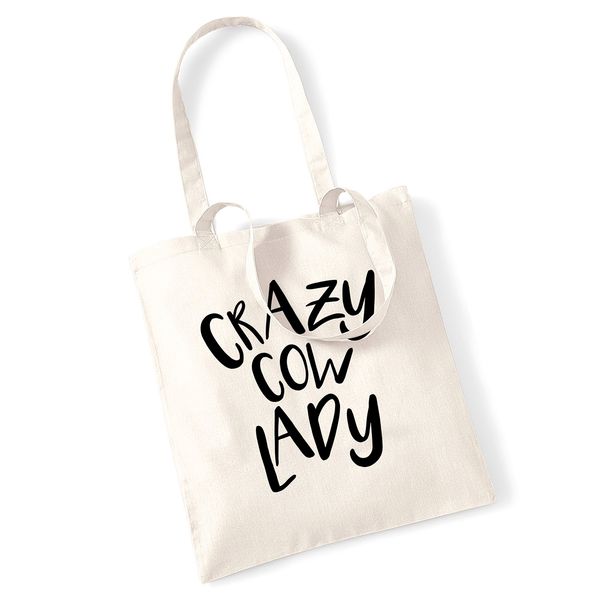 Crazy cow lady tote bag