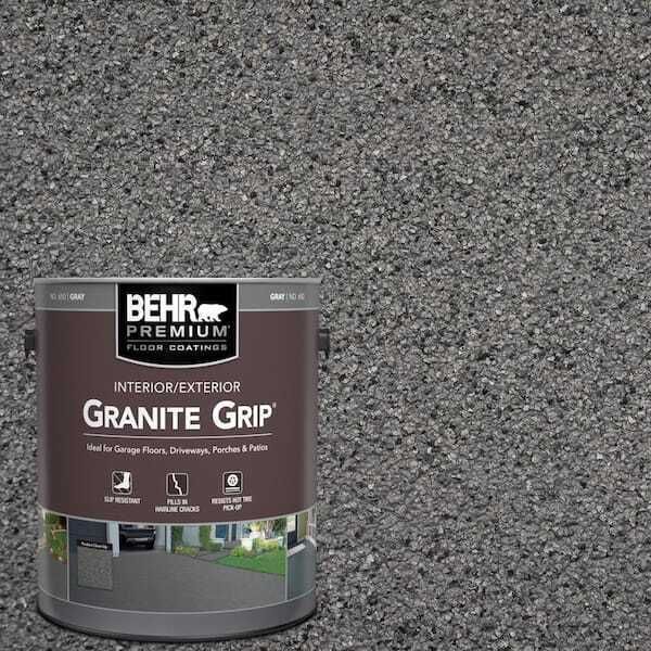 1 Gal Concrete Floor Paint Coating Gray Granite Non-Slip Garage Driveway Patio
