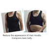 Henicepte Men Slimming Tummy Control Chest Compression Hide Gynecomastia Undershirt Shapewear Black